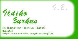 ildiko burkus business card